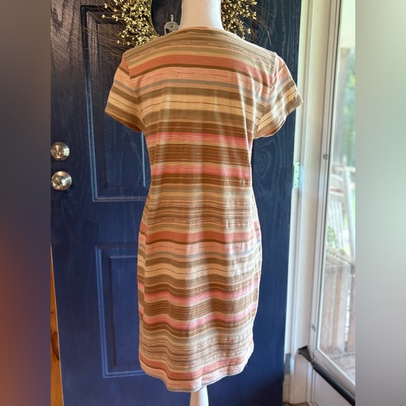 Lauren Ralph Lauren Striped Midi Dress in earthy tones size M - Picture 8 of 10